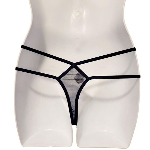 2/$20 Brand new navy blue rose panties underwear T-backs - Picture 3 of 4